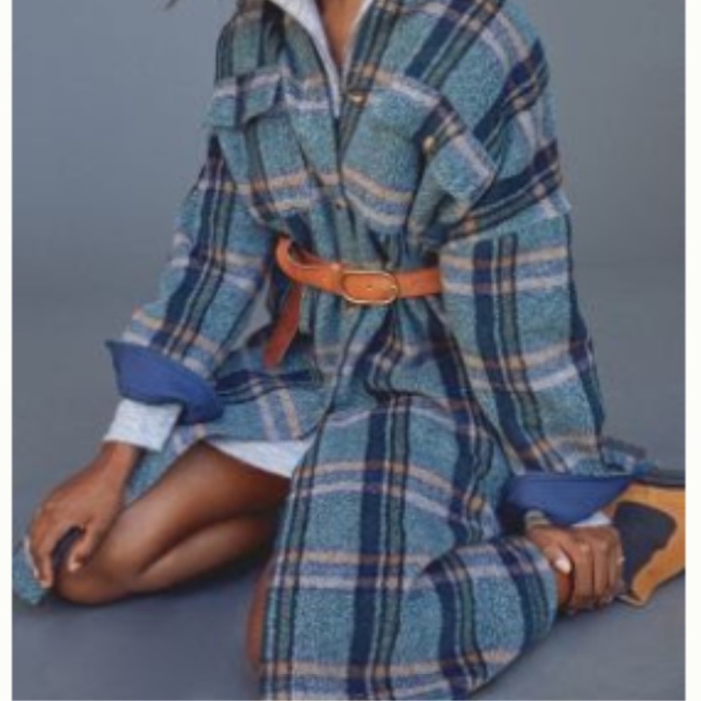 Anthropologie Plaid Shirt Jacket